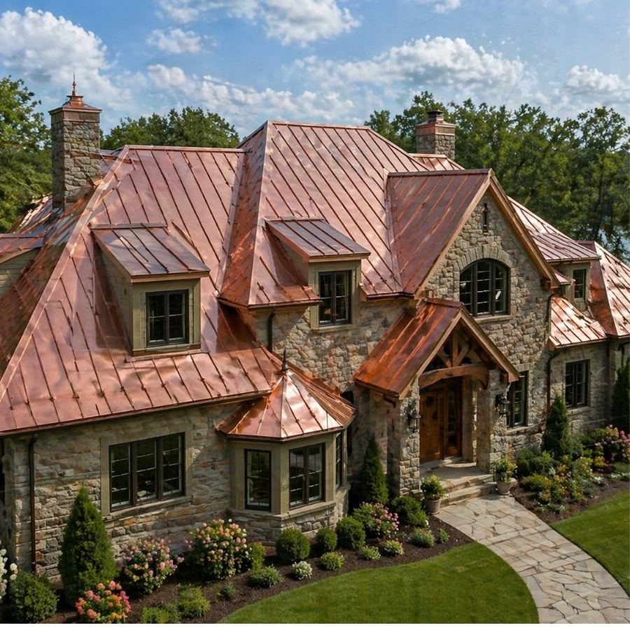 copper roofing elements and accent installations red rover roofing