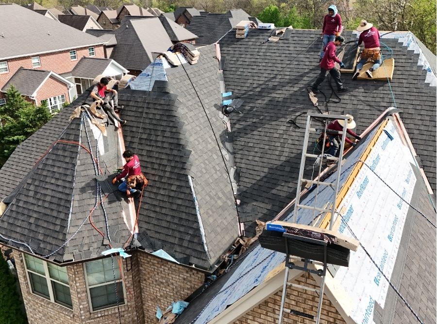 red rover roofing performing roof repair in middle tennessee 